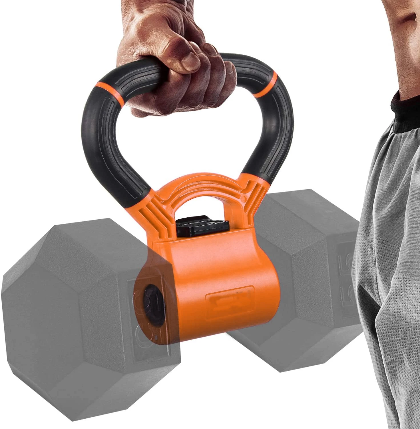 

Kettlebell Grip for Dumbbell Adjustable Portable Kettle Grip Turn Your Dumbbells into Kettlebells Gym Fitness