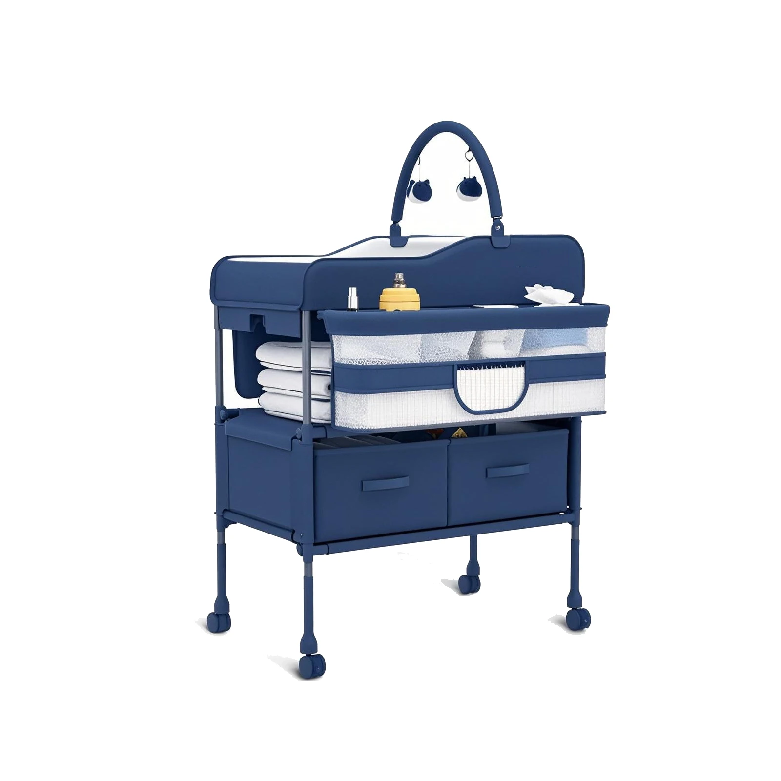 طاولة تغيير حفاضات الأطفال المحمولة مع درجين، طاولة تغيير قابلة للطي، محطة تغيير حفاضات قابلة للتعديل للطفل #1