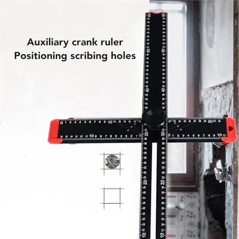 IALJ-Adjustable T Square For Woodworking& Engineering Layout Measuring Tool 60Cm Aluminum 2 In 1 Carpenter Angle Ruler