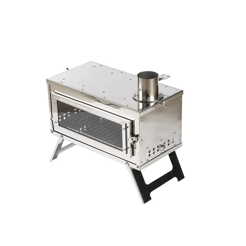 Portable Stainless Steel Wood Burning Stove Ultra Light Foldable Camping Tent Heater for Outdoor Hiking Survival Gear Ultra