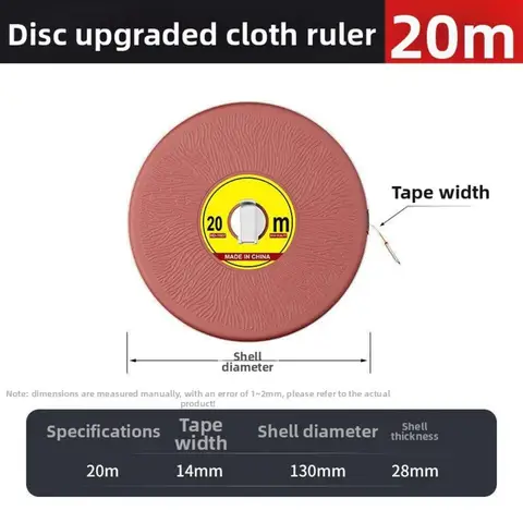 Portable Yellow Fiberglass Measuring Tape 20 30 50 100 Meters Anti Double Roller Ruler For Construction Garden Land Survey