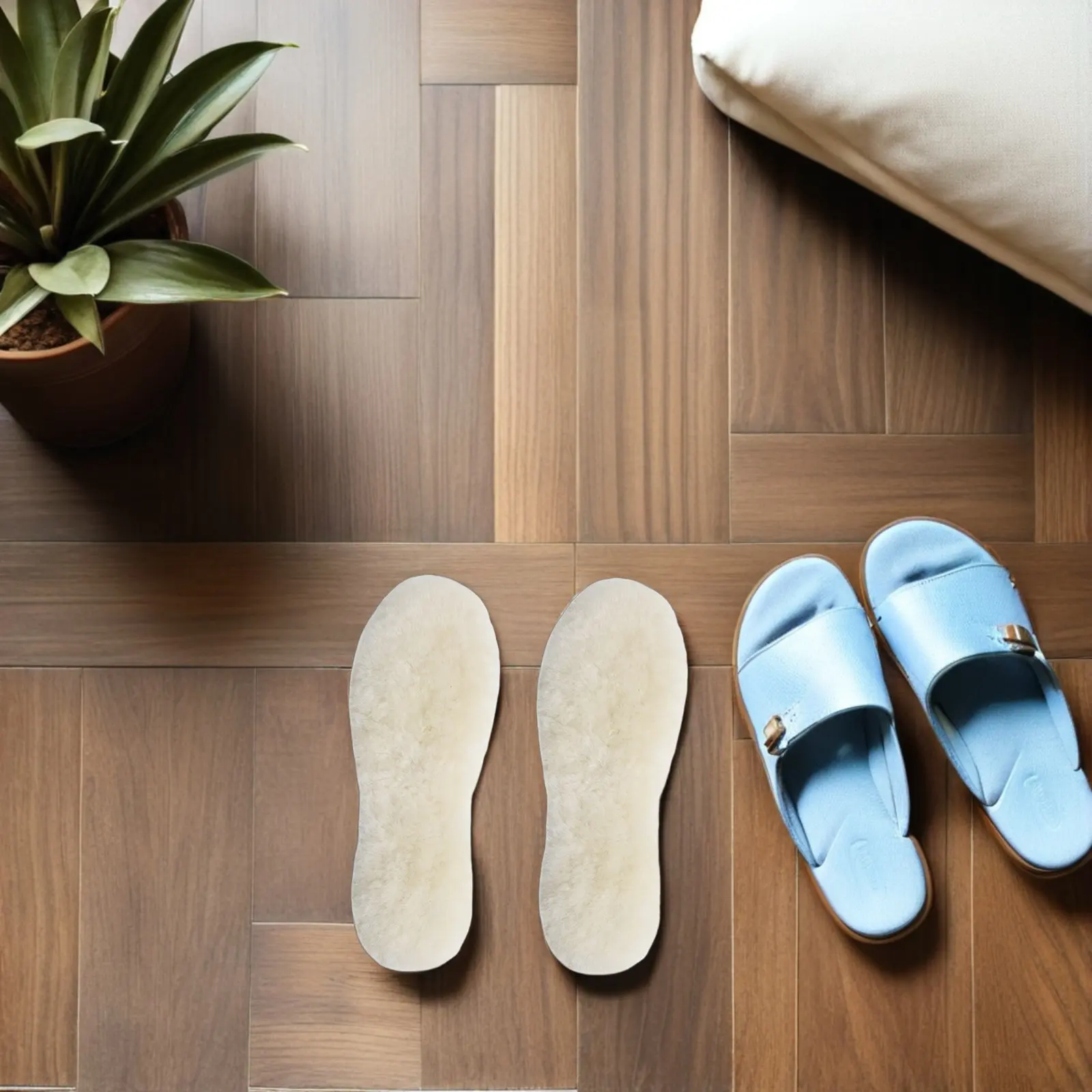 

1Pair Warm Wool Felt Insoles Thickened Ventilated Non-Slip Insoles for All Shoes Winter Boot Sneaker Retention