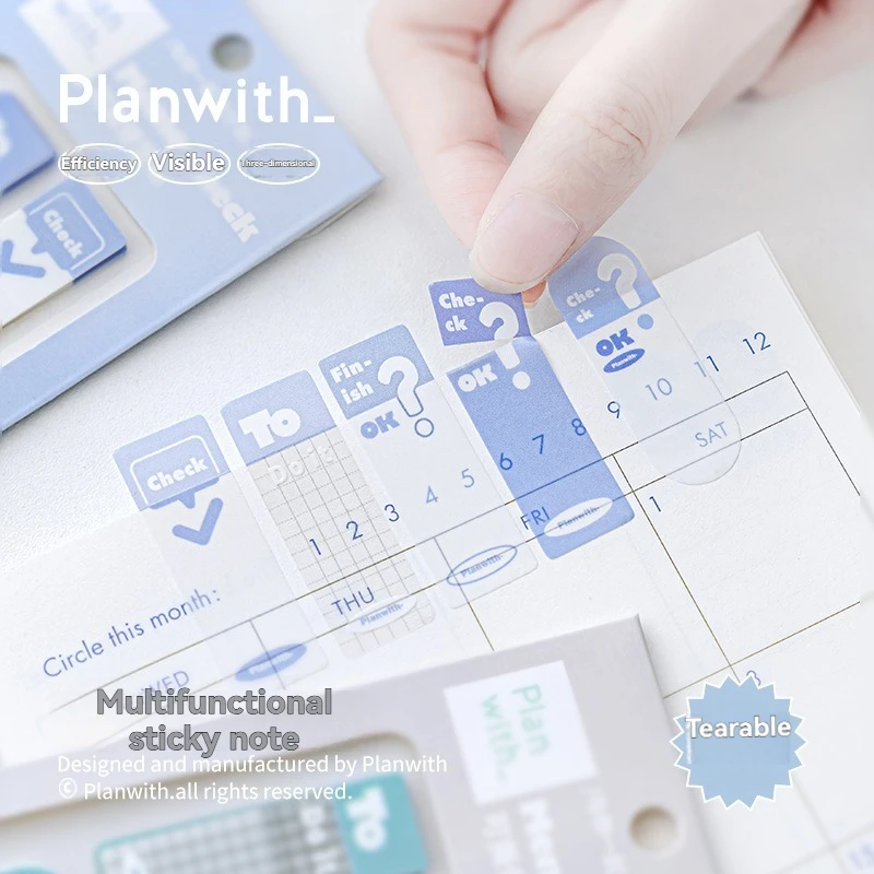 1pc Planwith Convenience Sticker High Beauty Index Label Paper for Students to Write Markings Self Adhesive Transparent Sticker