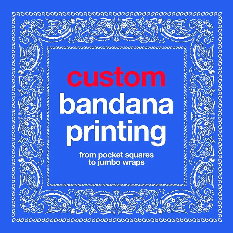 1000pcs Custom 55x55cm 100% Cotton Bandana Square Hip Hop Scarf Cowboy Cashew Paisley Square Bandanas Headband Handkerchief Men