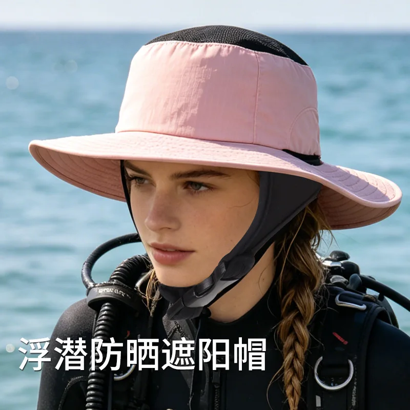 Sunscreen Surfing Cap Women's Men's Wind-proof And UV-proof Sun Hat Summer Light Breathable Outdoor Wide Brim Fisherman Hats