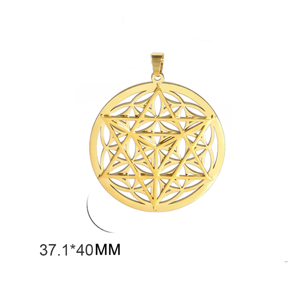 Dawapara Flower of Life Sri Yantra Yoga Pendant Shri Chakra Mandala Merkabah Tetrahedron Sacred Geometry Amulet DIY Charms