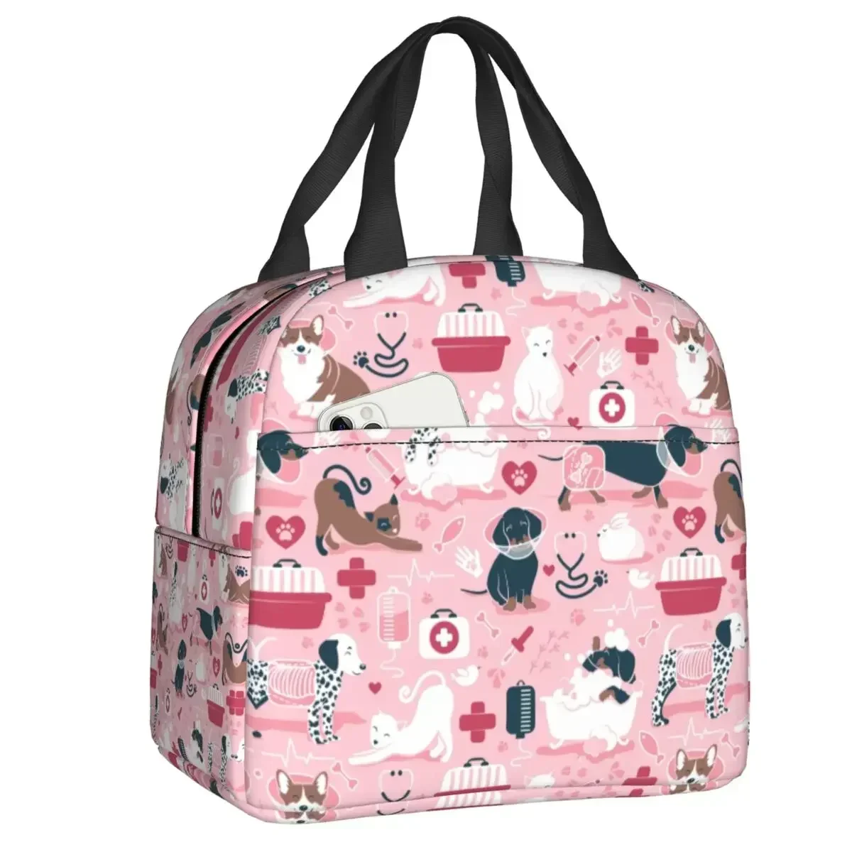 Medicine Dachshund Dogs Cats Insulated Lunch Bag for Outdoor Picnic Resuable Thermal Cooler Lunch Box Women Children