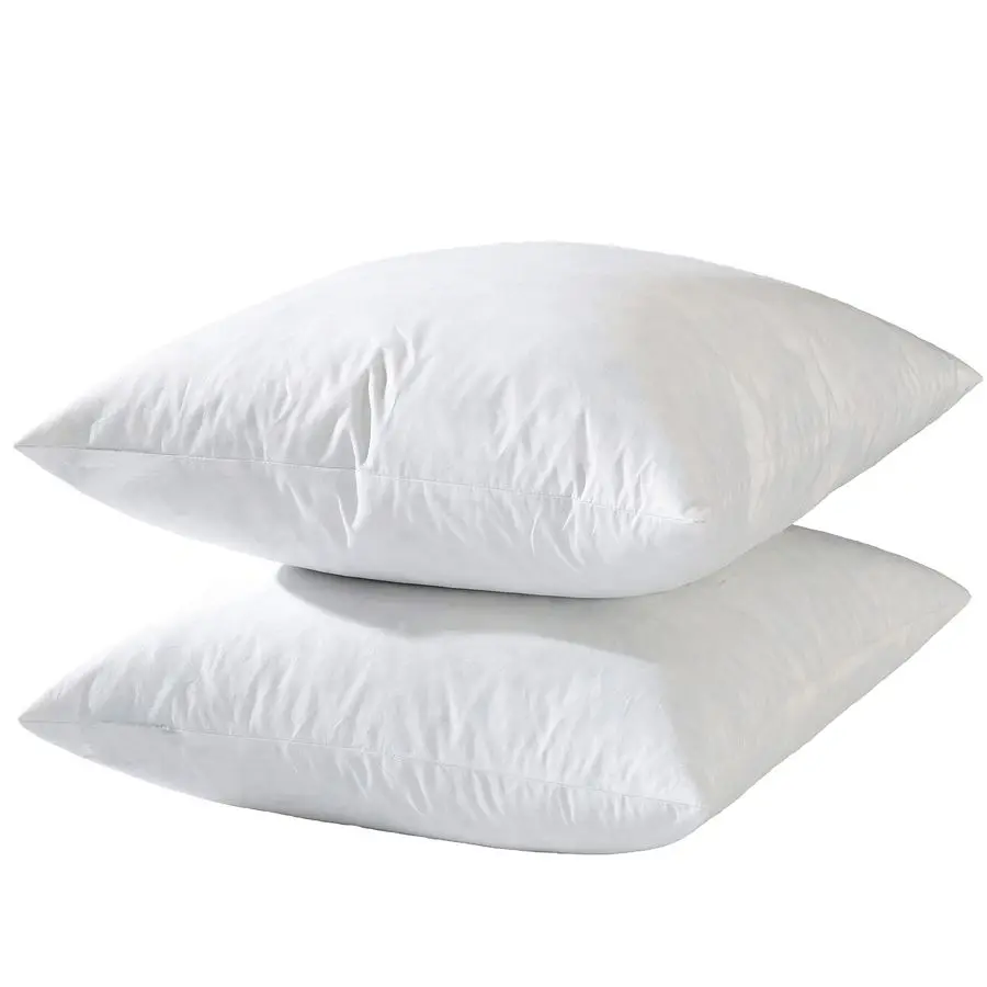 

Decorative Throw Pillow InsertsDown Feather Pillow InsertsSquareCotton FabricSet of 2White.