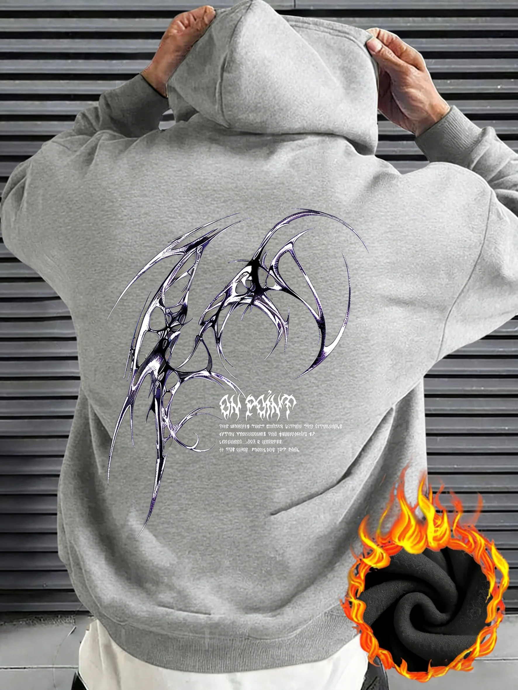 Men's Gothic Wing Pattern Hoodie
