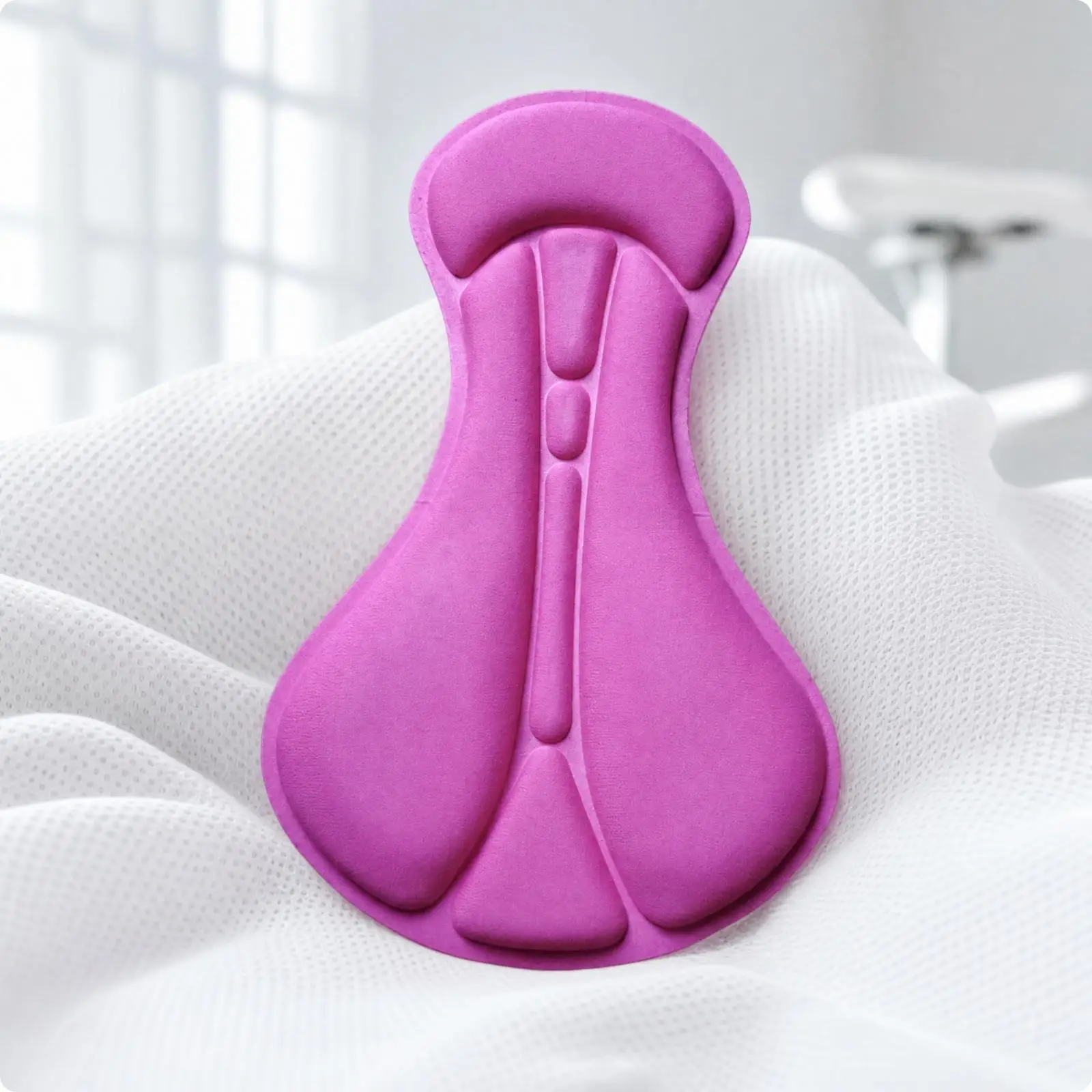 Pink Bike Shorts Pad for Women 3D Contoured Seat Insert High Sponge Perforated Silicone Cushion Breathable Riding Underwear for