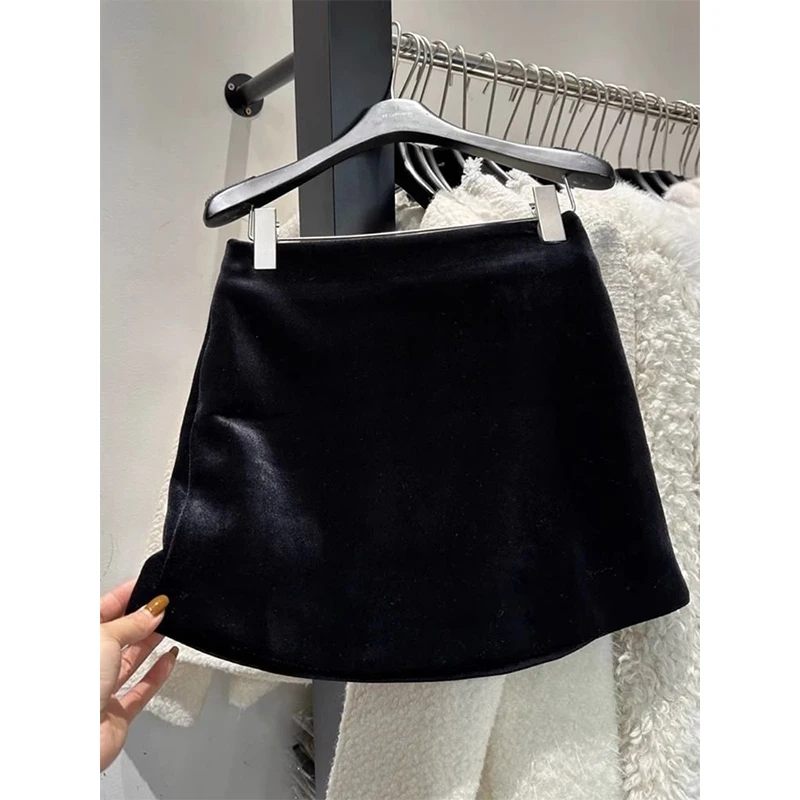 

Бархатная юбка Bla, женская весенне-осенняя универсальная облегающая юбка трапециевидной формы с высокой талией, антилегкая юбка