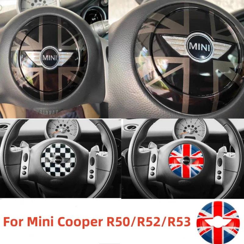 

Подходит для MINI Cooper R50 R52 R53, наклейка на центральную панель рулевого колеса, автомобильные детали, наклейка на руль mini Cooper