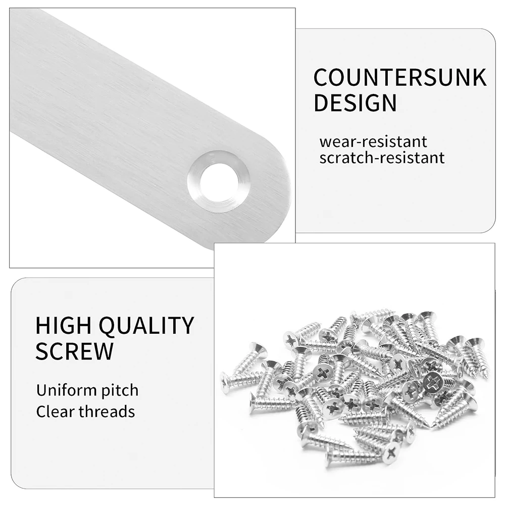 Stainless Steel Flat Mending Repair Plate Bracket Connector, Flat Straight Brace Fixing Repair Plated Joint Bracket, 2.2X0.63 in
