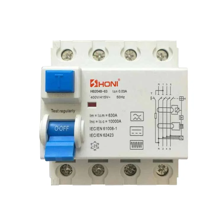 

63A 80A 100A 4P 30MA 100MA type B residual current circuit breaker(HB204B-100)DC RCCB