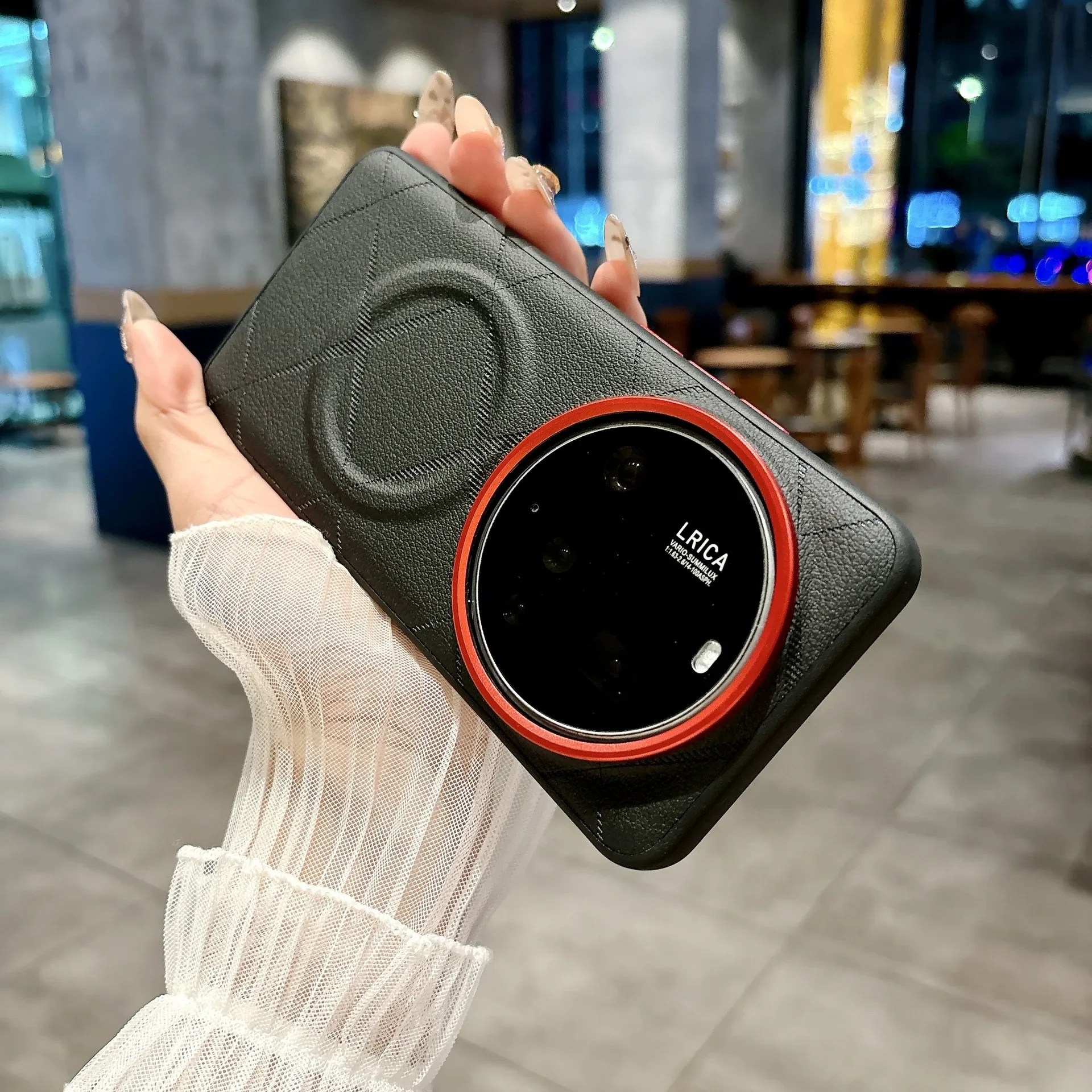 حافظة لهاتف Xiaomi 15 Ultra Mi 14 13 Ultra Magnetic Wireless Charging X غطاء ممتص للصدمات من الجلد المطبوع #4