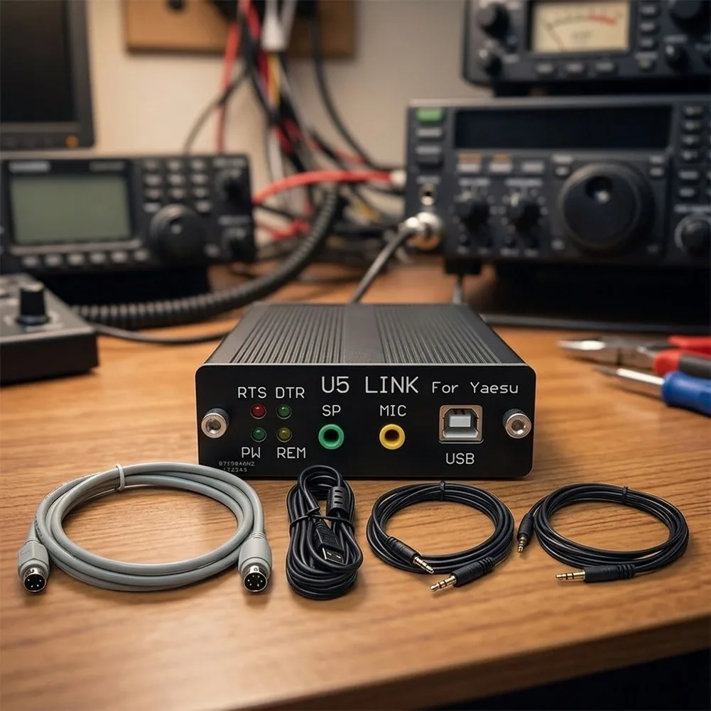 Radio Connector Adapter for YAESU FT817ND FT857D FT897D with USB PC66 Chip and CAT Remote Control Signal Support