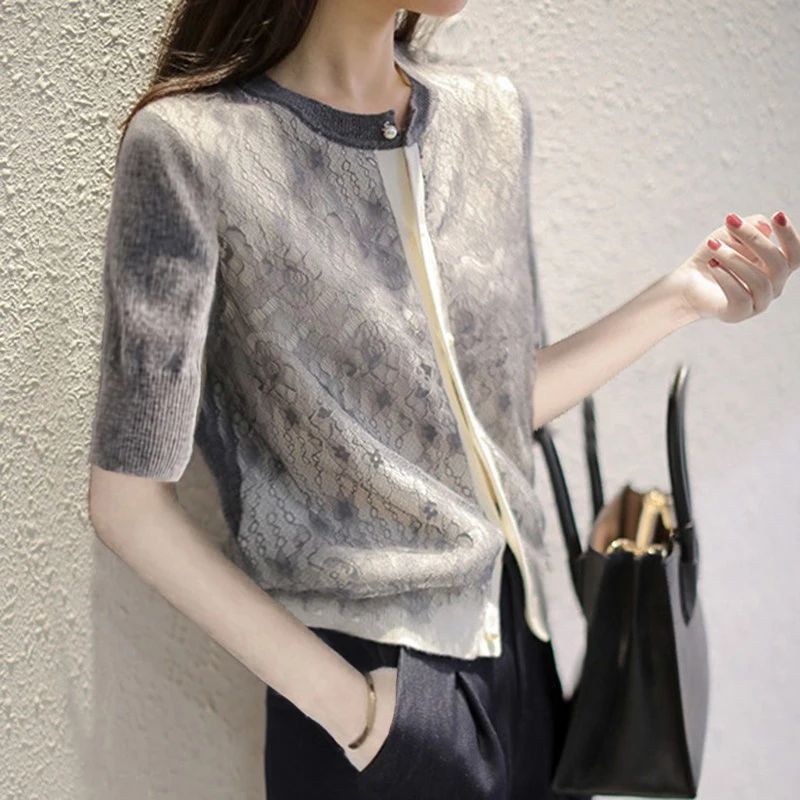 

Круглая трикотажная летняя повседневная свободная футболка Ne Ice Silk, женский топ высокого класса для похудения, универсальная, удобная