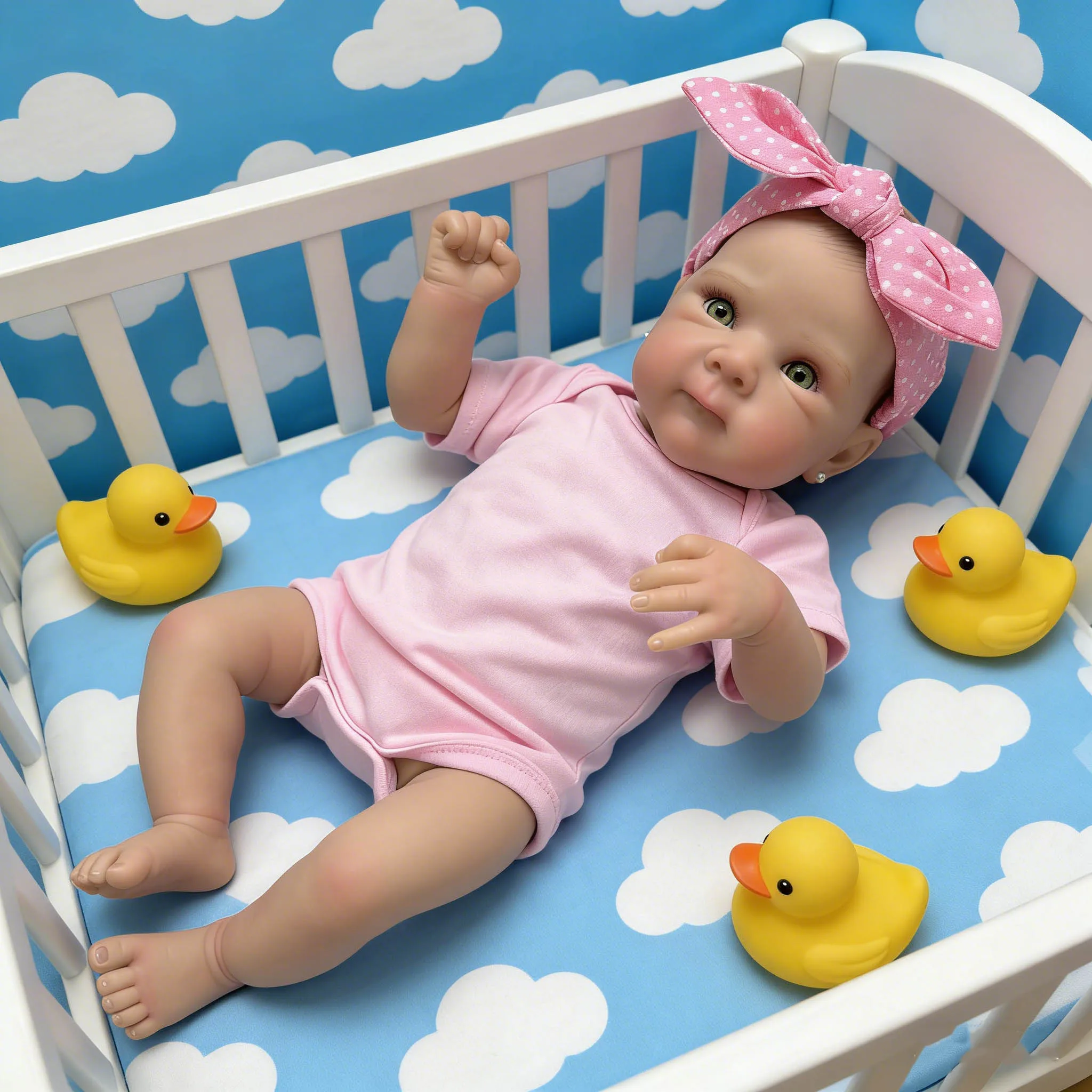 Cuddly Bettie 18 polegadas múltiplas camadas pintura pele 3D com pintura à mão cabelo veias visíveis pano macio corpo boneca reborn realista