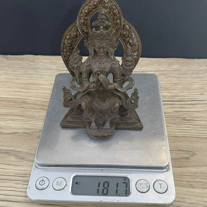 Retro Copper Carving Tibetan Buddha Statue Creative Home Garden Living Room Entrance Ornaments Miniature Sculpture Crafts