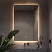Toilet Intelligent Makeup Mirror Touch Screen LED Bathroom Mirrors High Definition Anti Fog Wall Mounted Lighted Espejos De Baño