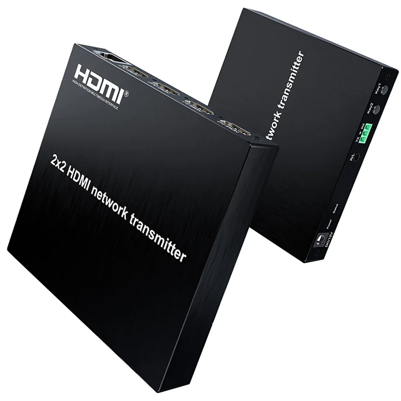 2x2 HDMI Network Matrix Transmitter Over Cat6 Cable 200M Mutual Transmission 2 in 2 Out Video Converter HDMI Ethernet Extender