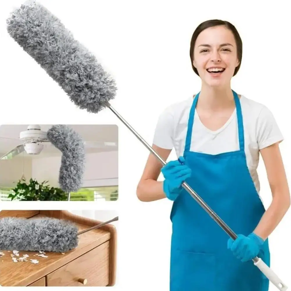 Microfiber Dust Duster Telescoping High Ceiling Dust Hair Cleaner Dusters Detachable Bendable Head Household Cleaning Products