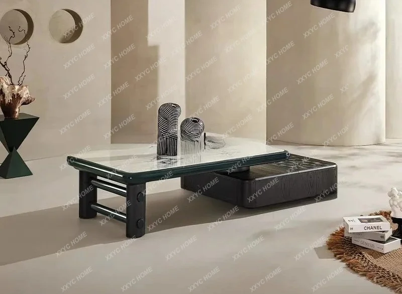 

Q light luxury special-shaped coffee table combination living room home