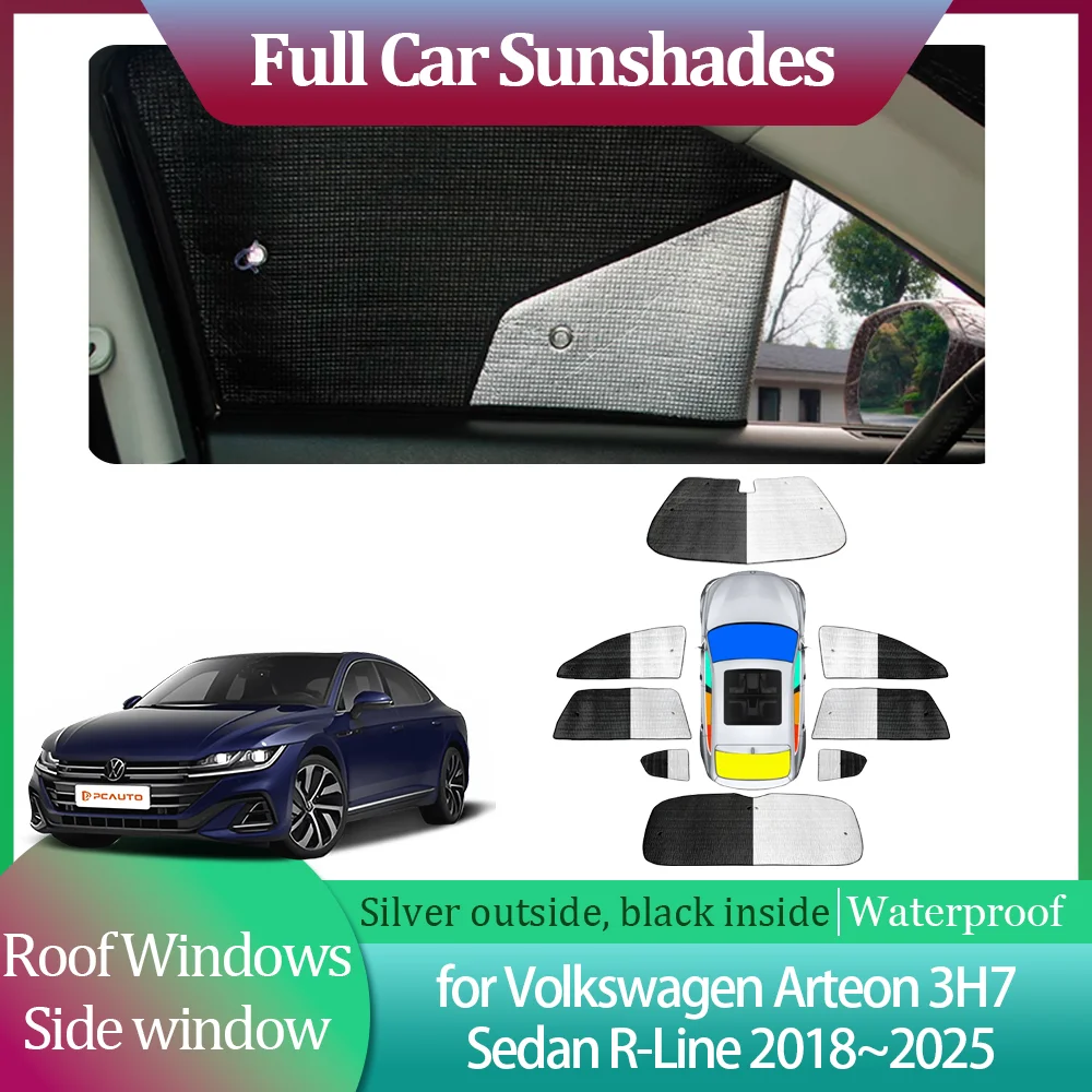 مظلات السيارات لسيارة Volkswagen VW Arteon 3H7 R-Line Sedan 2018 ~ 2025 ستارة الزجاج الأمامي Windows حاجب من الشمس ملحقات غطاء فتحة السقف