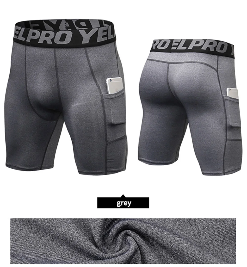 Sport-Shorts für Herren, Kompressions-Laufshorts mit Tasche, schnell trocknend, Workout, Fitnessstudio, Shorts, Fitness, Sport-Leggings für Herren – Detail 12