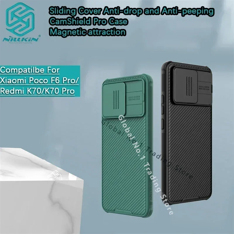 Para Xiaomi Poco F6/F3/Redmi K70 Pro/Redmi K40 Pro +/K40 Pro Nillkin Camshield Pro funda magnética lente cubierta deslizante carcasa de teléfono