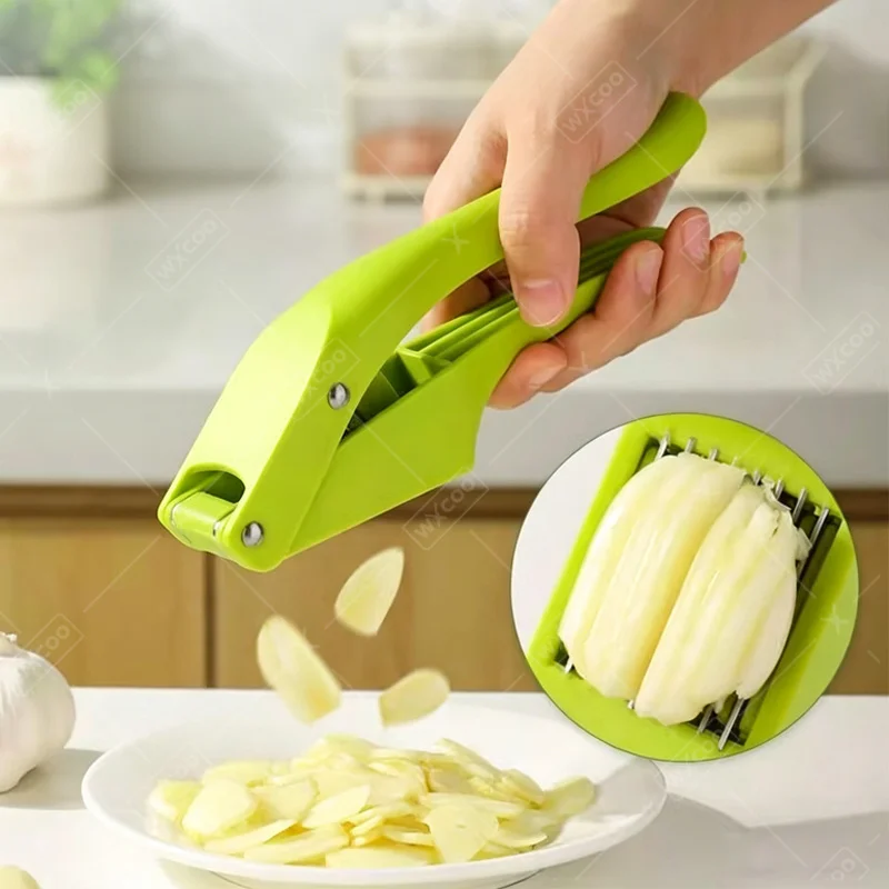 Multifunctional Garlic Press for Pressing 2-in-1 Mash Garlic and Sliced Garlic Vegetable Squeezer for Home Cooking Masher Tool