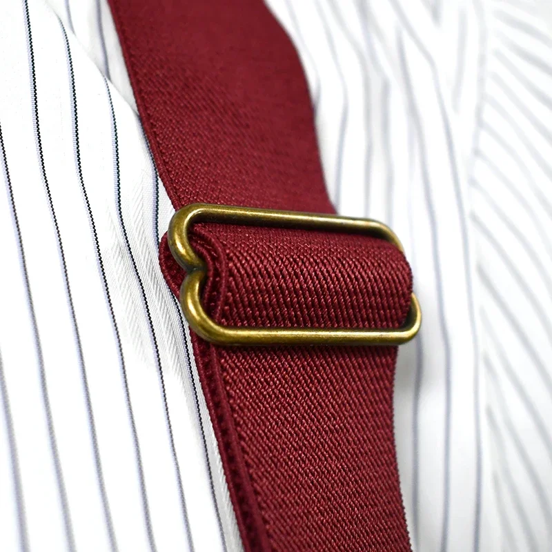 1Pc 3.5cm Wide Men Suspenders 2 Clips Adjustable Elastic Braces for Pants Trousers Business Suit Wedding Formal Wear Accessories
