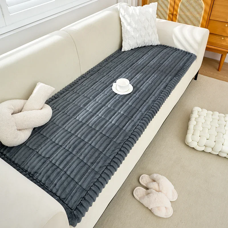 Plush Sofa Cushion Plush and Thickened Sofa in Winter Non-slip Seat Cushion Advanced Sense Cover Household Goods Home Textiles