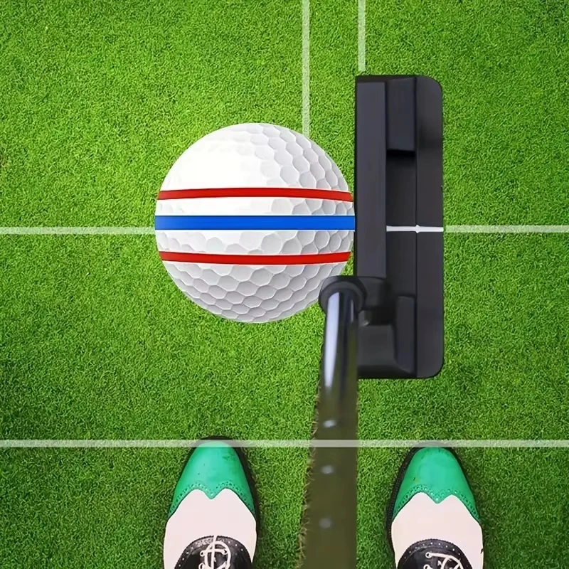 خط ثلاثي لبطانة كرة الجولف مع قلم تحديد بلون أزرق وأحمر يساعد على وضع موضع الخط