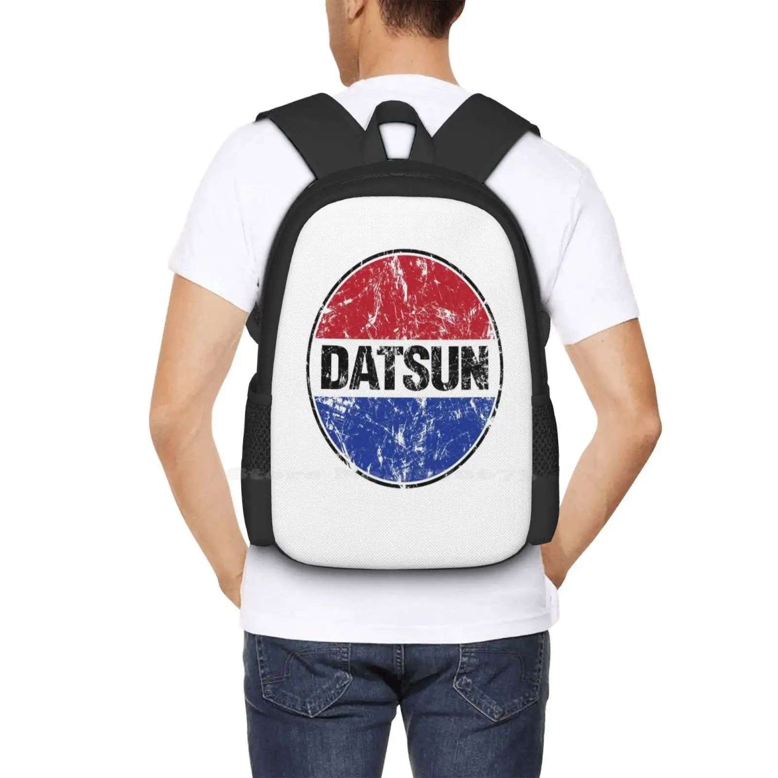 Datsun Logo School Bags Travel Laptop Backpack Datsun Car Motor Emblem 510 610 240Z Skyline