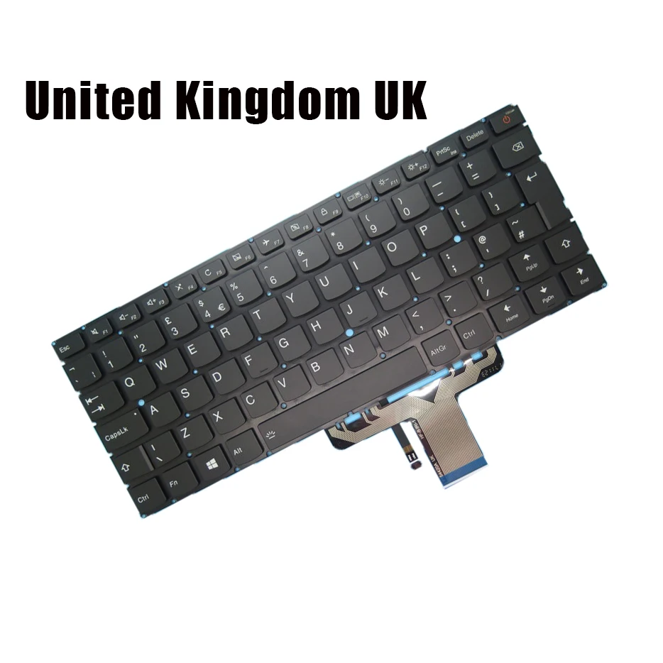 

United Kingdom UK SN20K82422 V154420BK1-UK Laptop Keyboard For Lenovo 710S-13IKB 710S-13ISK Air 13 Pro Backlit Without Frame