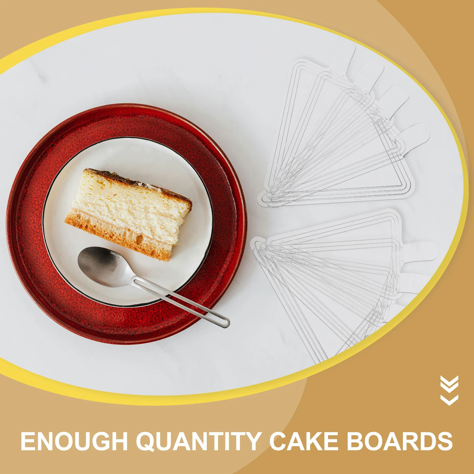 

100pcs Reusable Plastic Cake Boards Mousse Bases Display Tray Transparent Handles for Birthday Wedding Parties