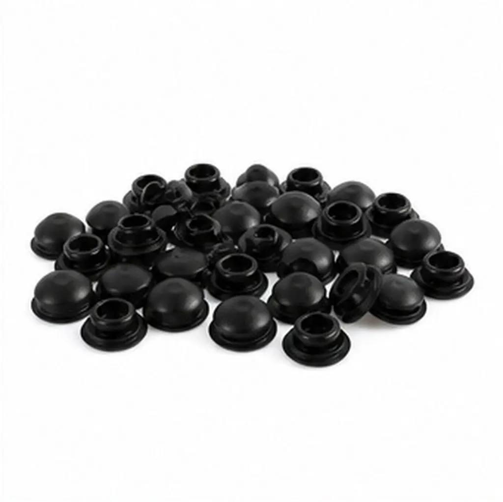 100Pcs Plastic Car Door Hole Plugs Automotive Body Sealing Caps Waterproof Round Stoppers Impact Cushion Vehicle Protector Black