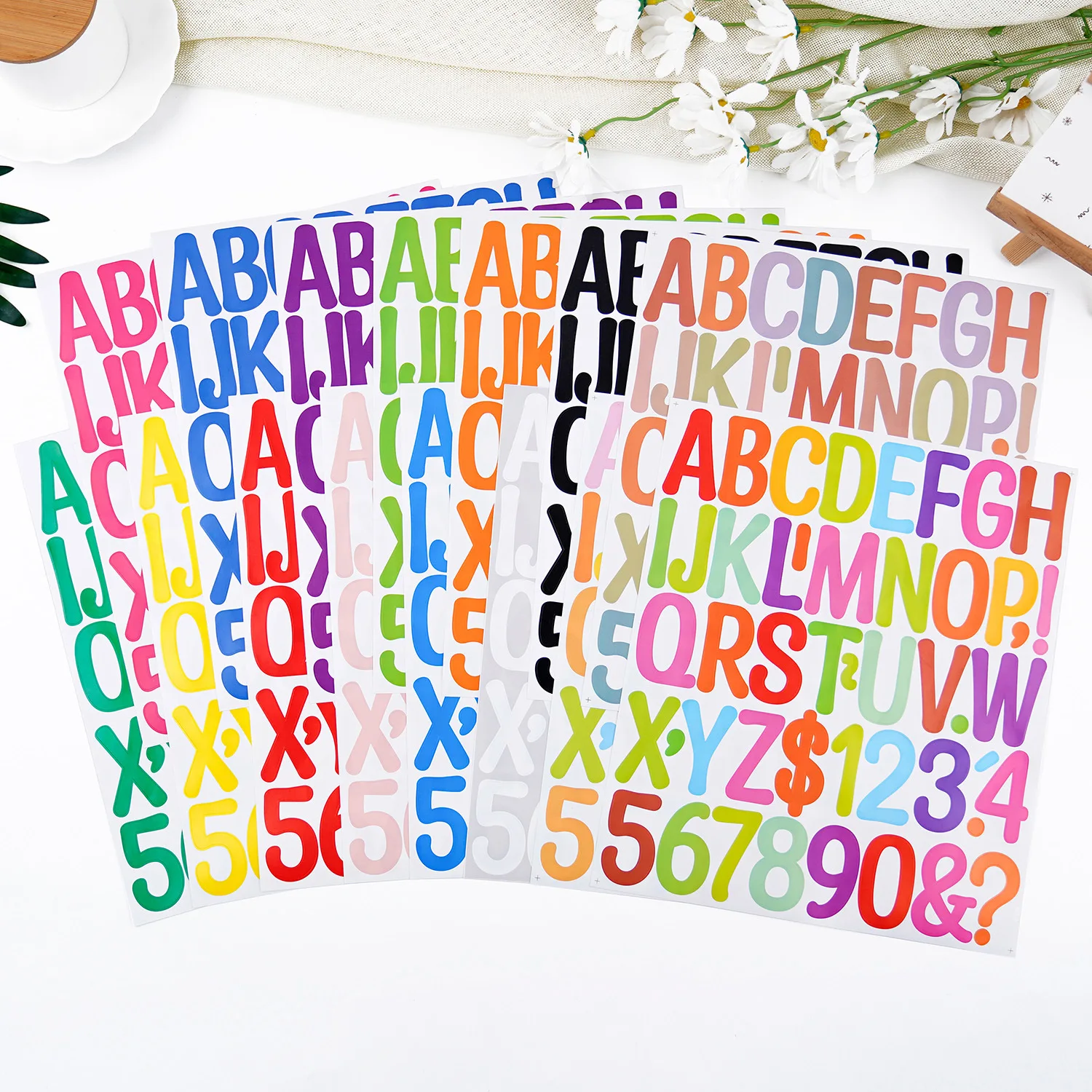 2 Inch Artistic Alphabet Number Stickers Waterproof Vinyl for Poster Making Holiday DIY Journaling Gift Wrapping Long Lasting