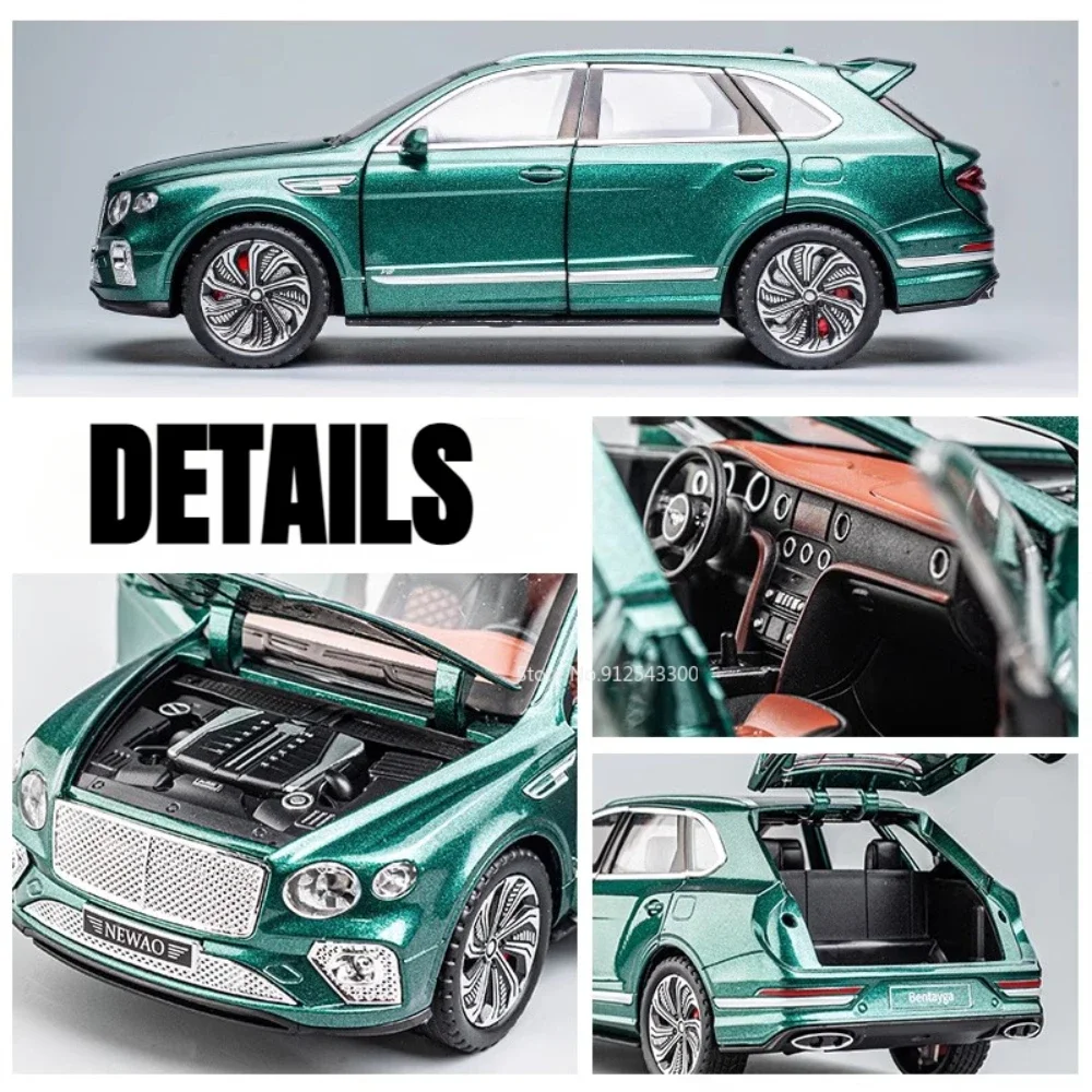 1:24 Bentayga Modello di Auto Giocattolo In Lega Pressofuso Suono Luce Tirare Indietro Assorbimento Degli Urti In Miniatura Fuoristrada Per Bambini Ragazzi Regali