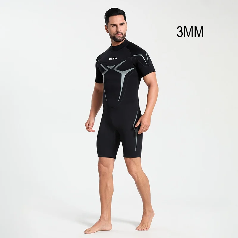 

3MM Adults Scuba Short Sleeve Water Sport Kayaking Spearfishing Swim WetSuit Neoprene Knee Length Snorkeling Drfit Diving Suit