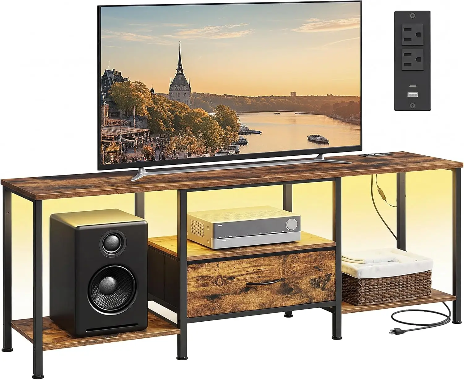 SONGMICS BELLAH Collection - TV Stand for TVs Up to 70 Inches, Media Console Table and Entertainment Center Unit for Liv