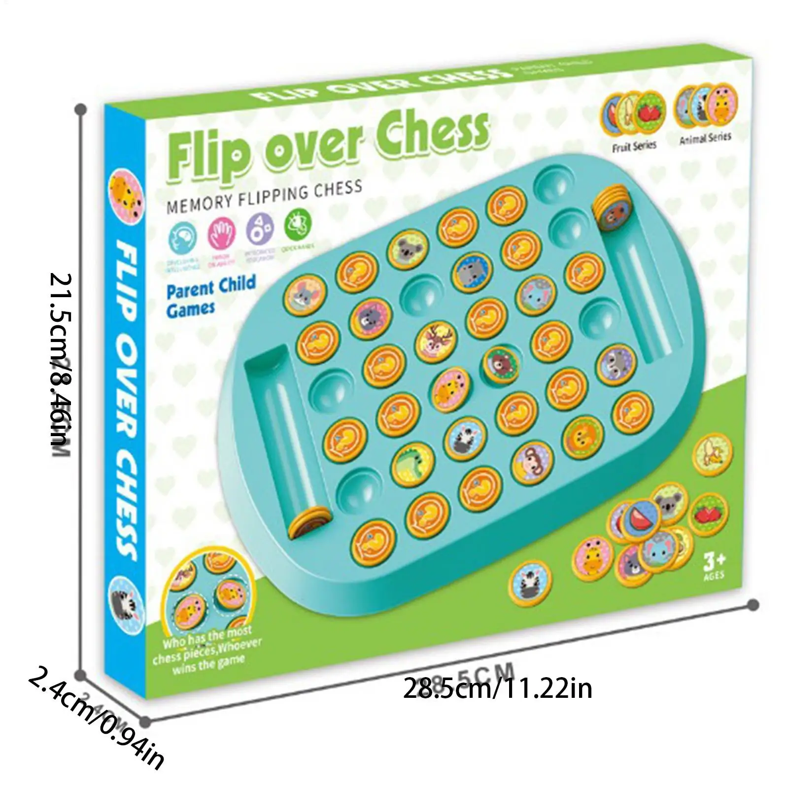 Jeu de correspondance de mémoire pour enfants, jouets éducatifs à motifs de fruits d'animaux, jeu de société de stratégie assorti pour enfants en bas âge