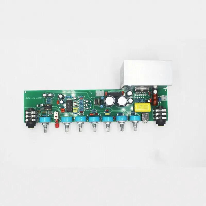 Handmade electric guitar speaker distortion delay for LM3886 speaker amplifier circuit board