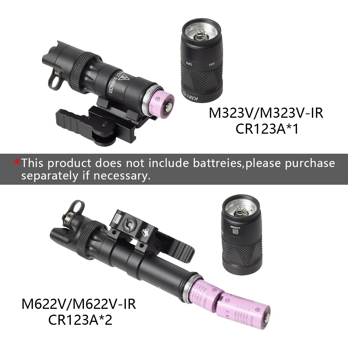 Tactical Surefire M300 Upgrade M323V M622V Weapon Gun Light Strobe IR Infrared Airsoft Rifle SF M600 Flashlight Offset Mount