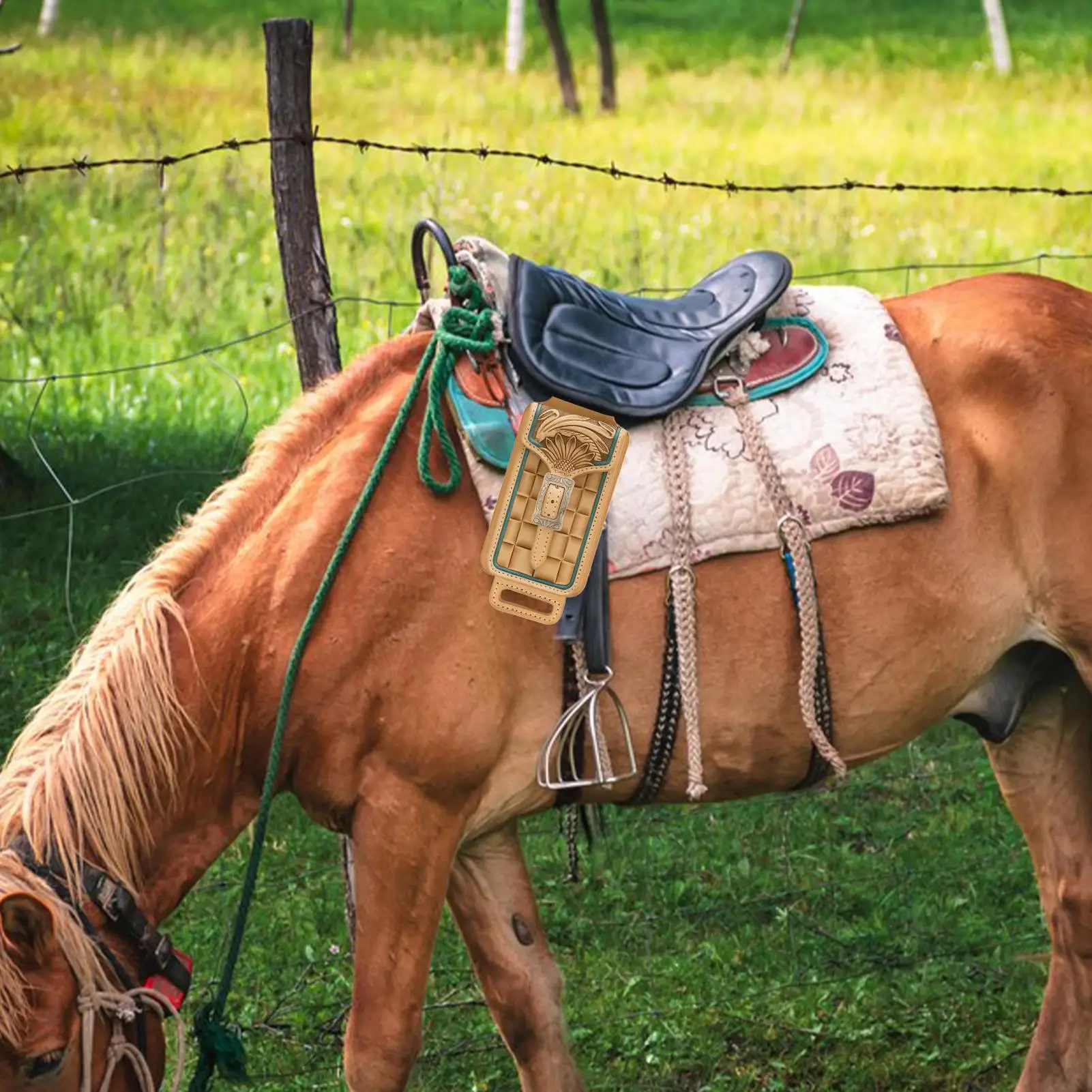 الغربية الهاتف الحافظة معدات الفروسية كاوبوي حامل الهاتف المحمول الحقيبة لراكبي الدراجات الفروسية المزارع الحصان المدربين