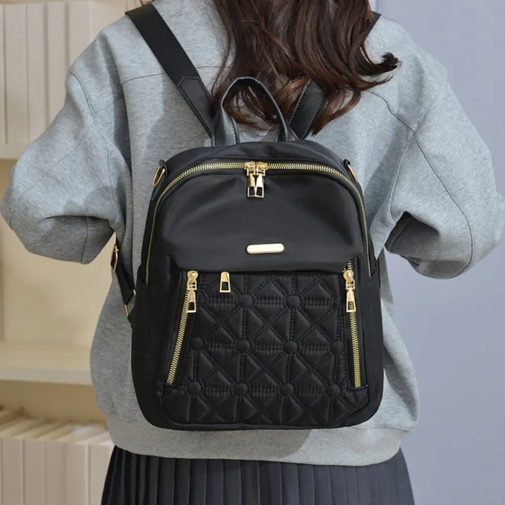 Oxford Cloth Simple Luxury Backpack Multi-functional Small Pack Solid Color Shoulder Bag Solid Color Handbag Retro Backpack Gift
