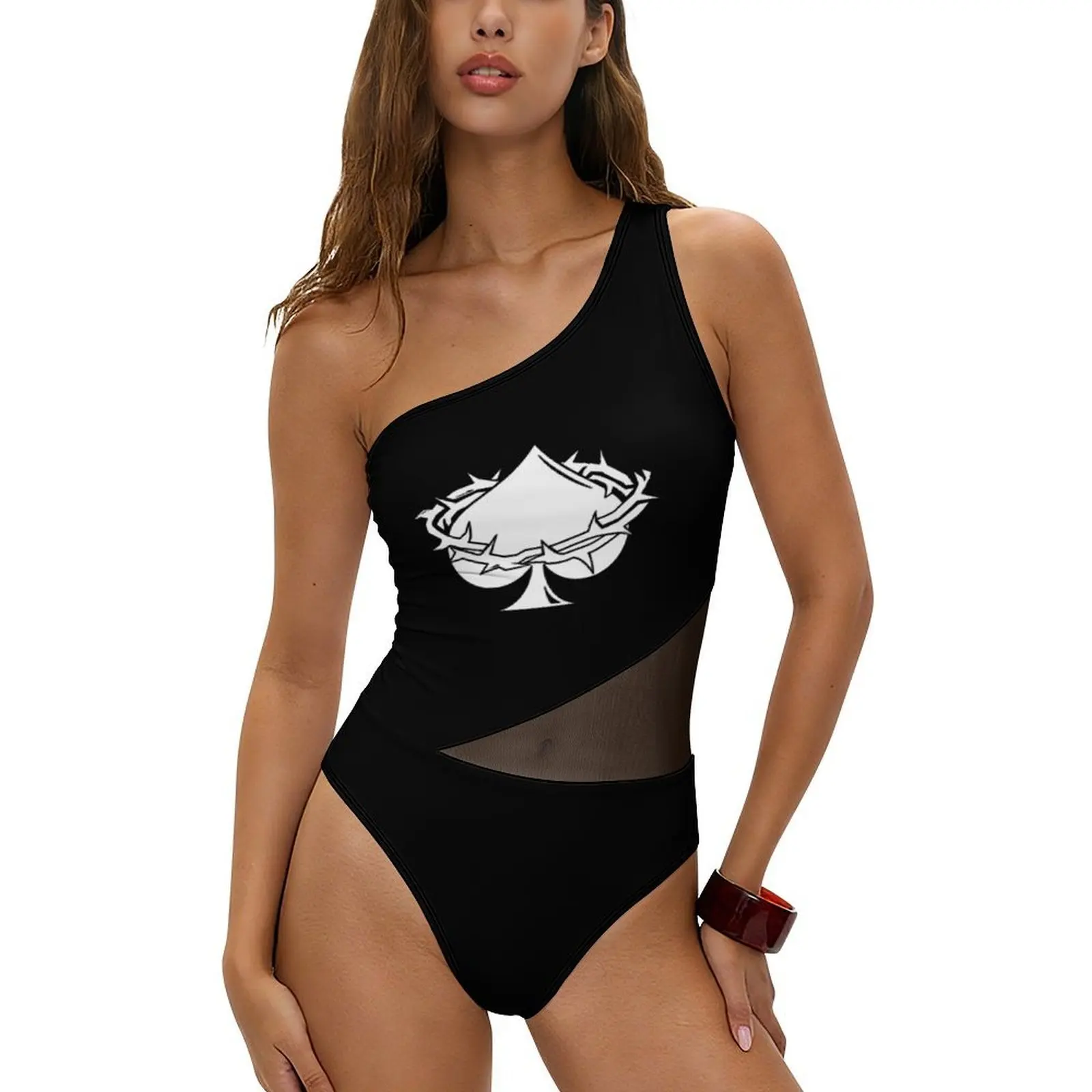 One Shoulder One Piece Swimsuits for Women Tummy Control Bathing Suits Modest Full Coverage Slimming Swimwear