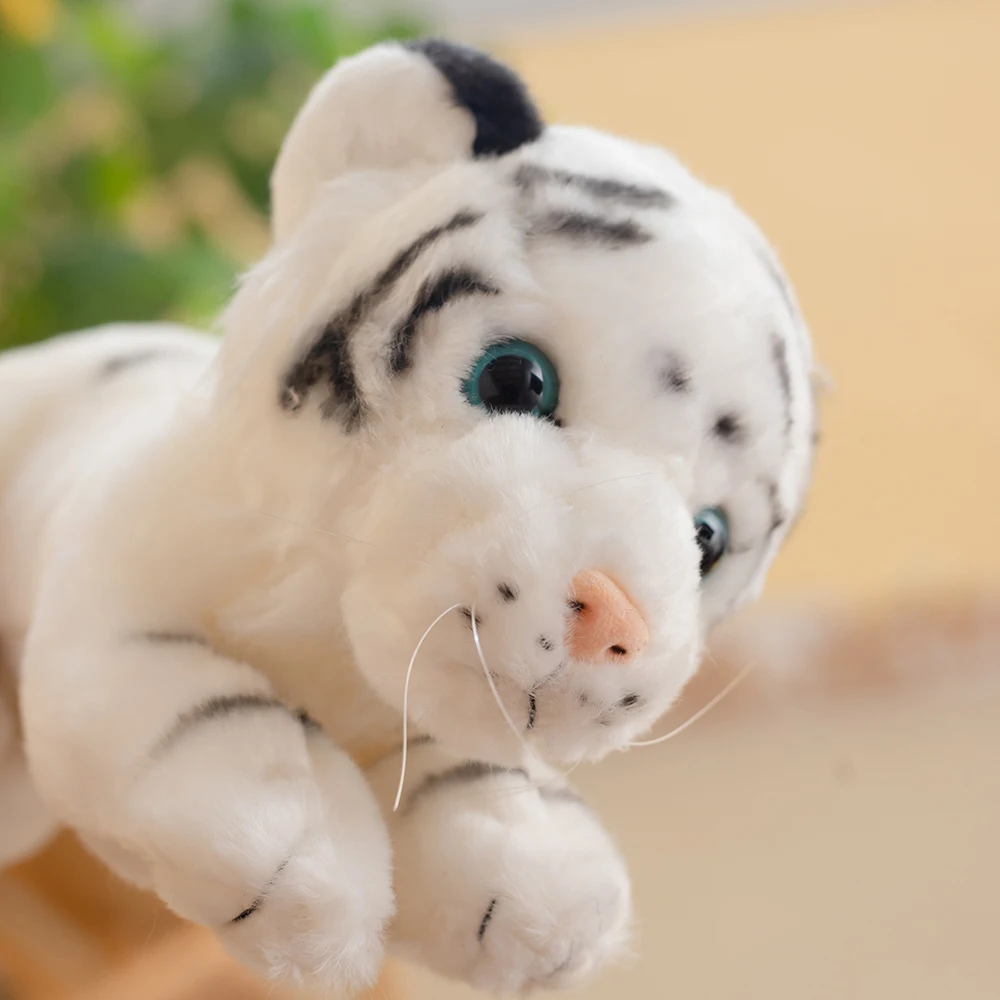 23cm 1pcs Cute Stuffed Animal Baby Tiger White Siberian Tiger Plush Toy Soft Room Decor Gift for Girl Boy Plushies Doll