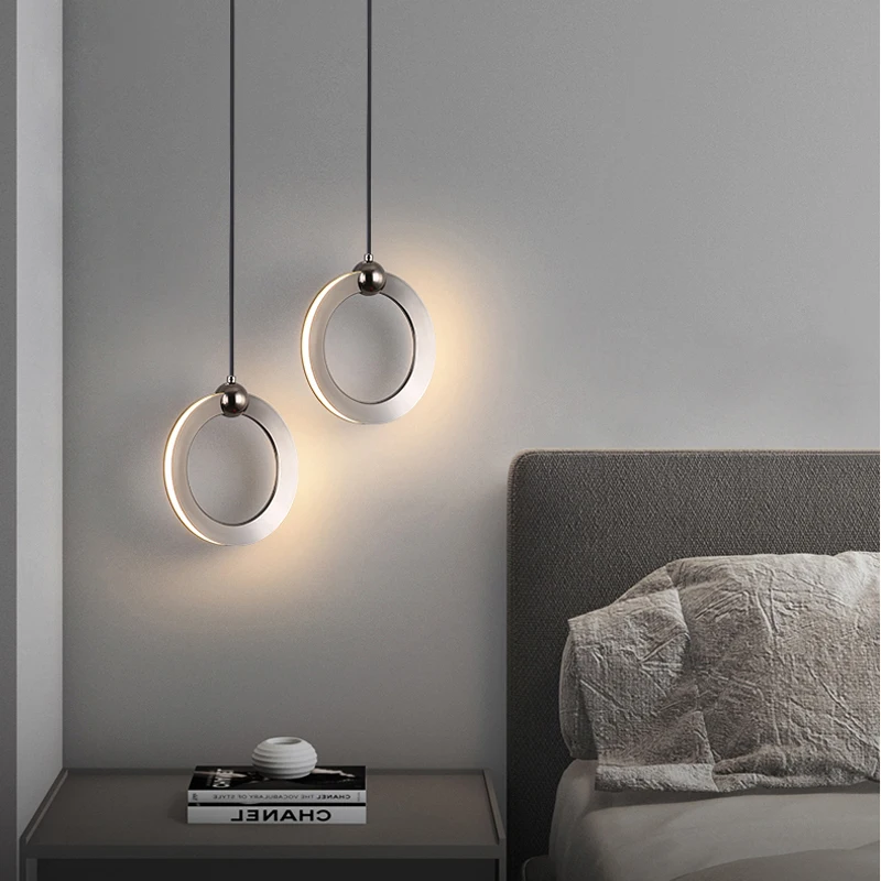 Lampada moderna lampade a sospensione a LED, illuminazione a sospensione ad anello per soggiorno bagno camera da letto, piccola lampada a sospensione a sospensione